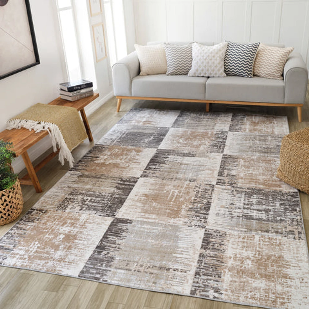 Siena Modern Beige Geometric Area Rug