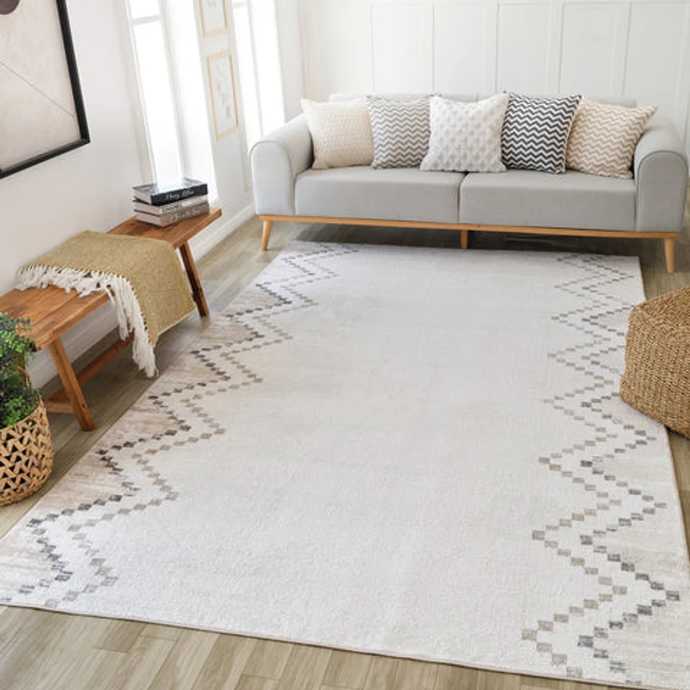 Siena Minimalist White Textured Area Rug