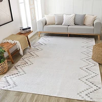Siena Minimalist White Textured Area Rug