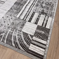 Siena Grey Modern Textured Area Rug
