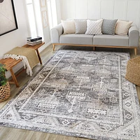 Siena White Contemporary Patterned Area Rug