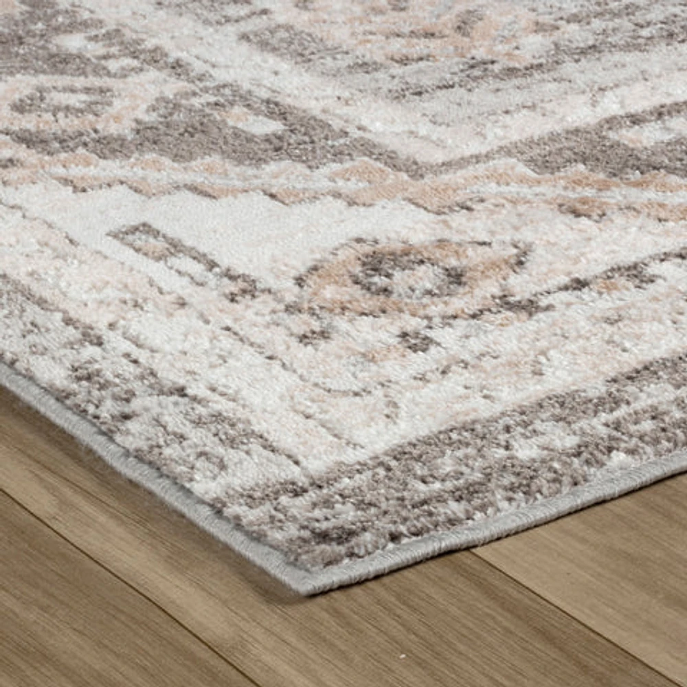Siena White Contemporary Patterned Area Rug