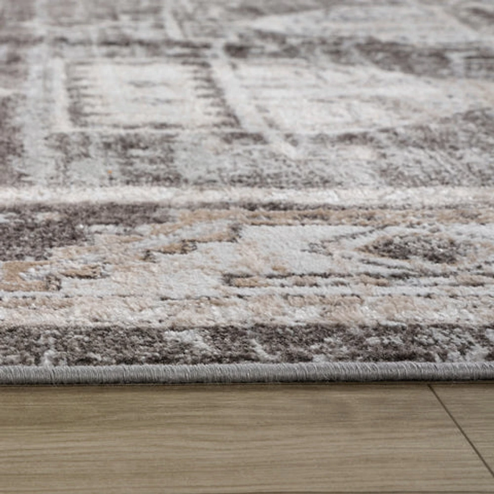 Siena White Contemporary Patterned Area Rug