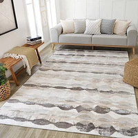 Siena White Geometric Modern Area Rug