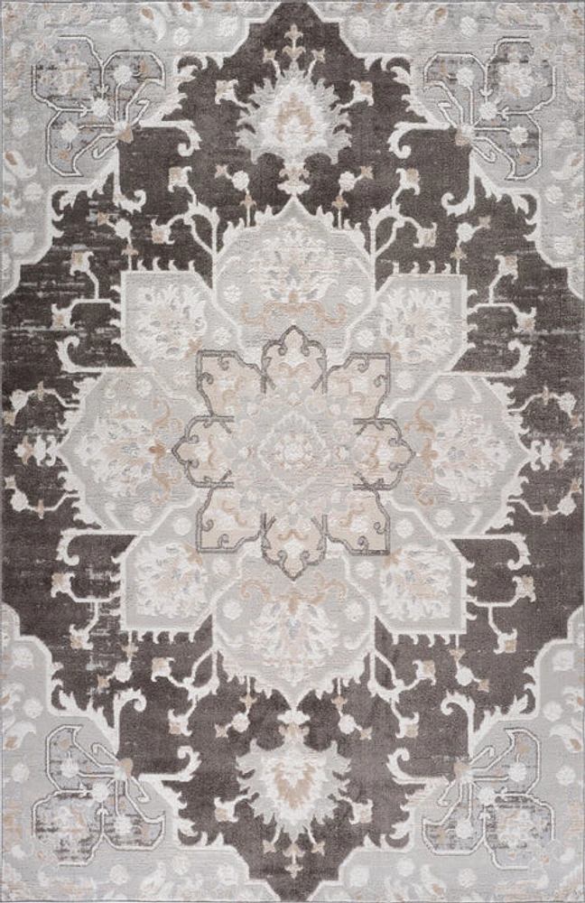 Siena Grey Abstract Modern Area Rug
