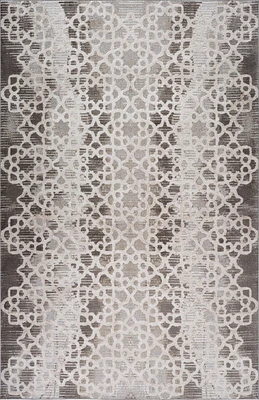 Siena White Woven Diamond Pattern Area Rug