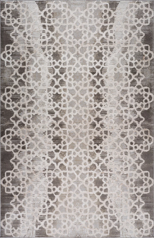 Siena White Woven Diamond Pattern Area Rug