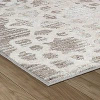Siena White Woven Diamond Pattern Area Rug