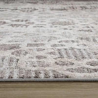 Siena White Woven Diamond Pattern Area Rug