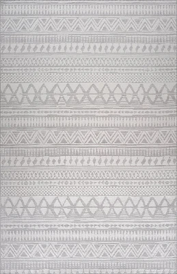 Siena White Geometric Luxe Area Rug