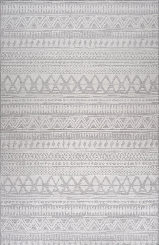 Siena White Geometric Luxe Area Rug