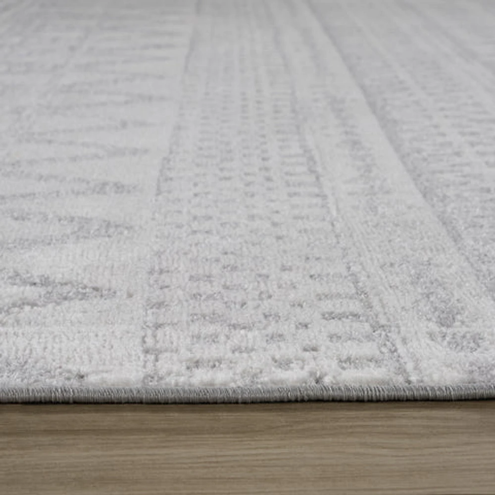 Siena White Geometric Luxe Area Rug