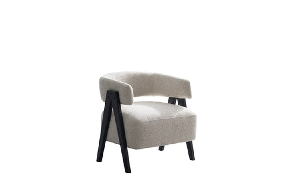 Rocio Boucle Fabric Arm Accent Chair