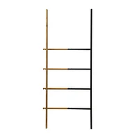 Two-Tone Metal & Wood Ladder - Black & Natural