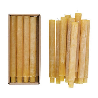 10"H Unscented Taper Candles In Box, Powder Finish, Honey Color, Set o