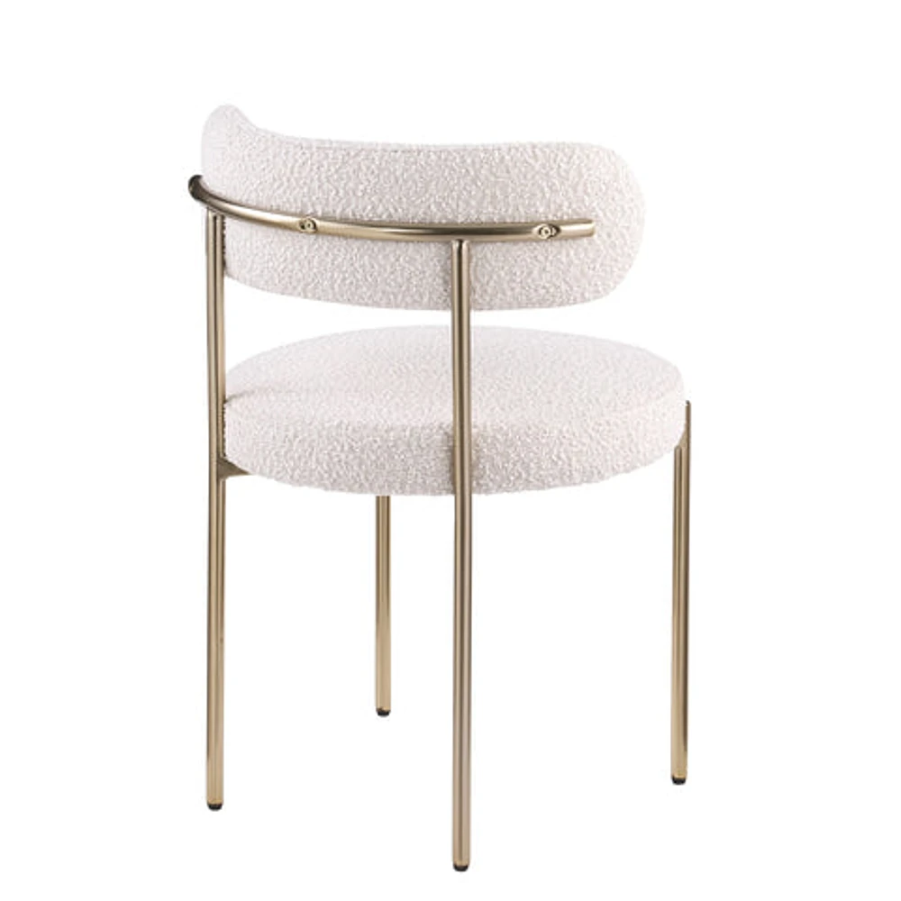 Ronda Boucle Fabric Dining Chair Brushed Brass