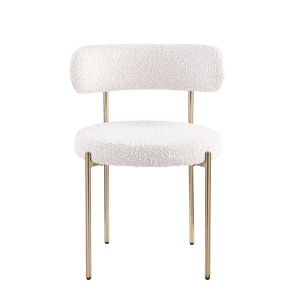 Ronda Boucle Fabric Dining Chair Brushed Brass