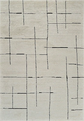 Terra Cream Modern Grid Rug – 5x8