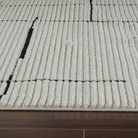 Terra Cream Modern Grid Rug – 5x8