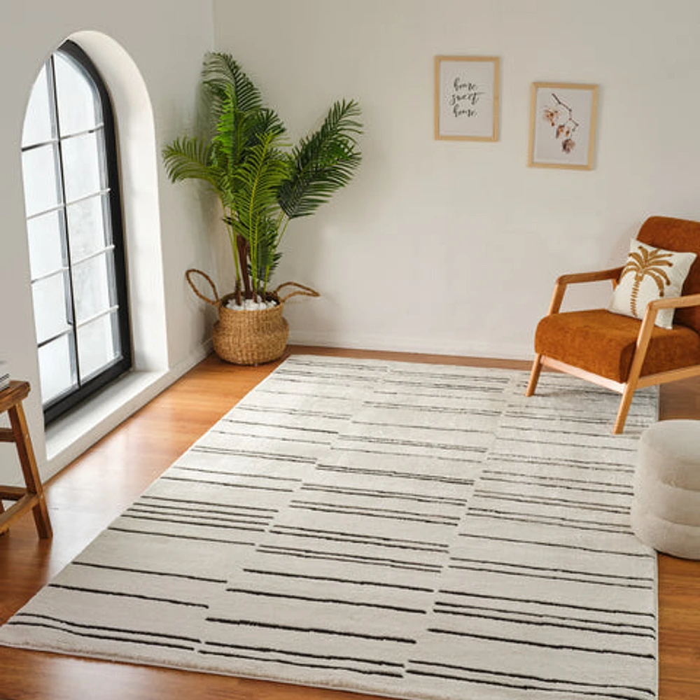 Terra Cream Geometric Trellis Area Rug