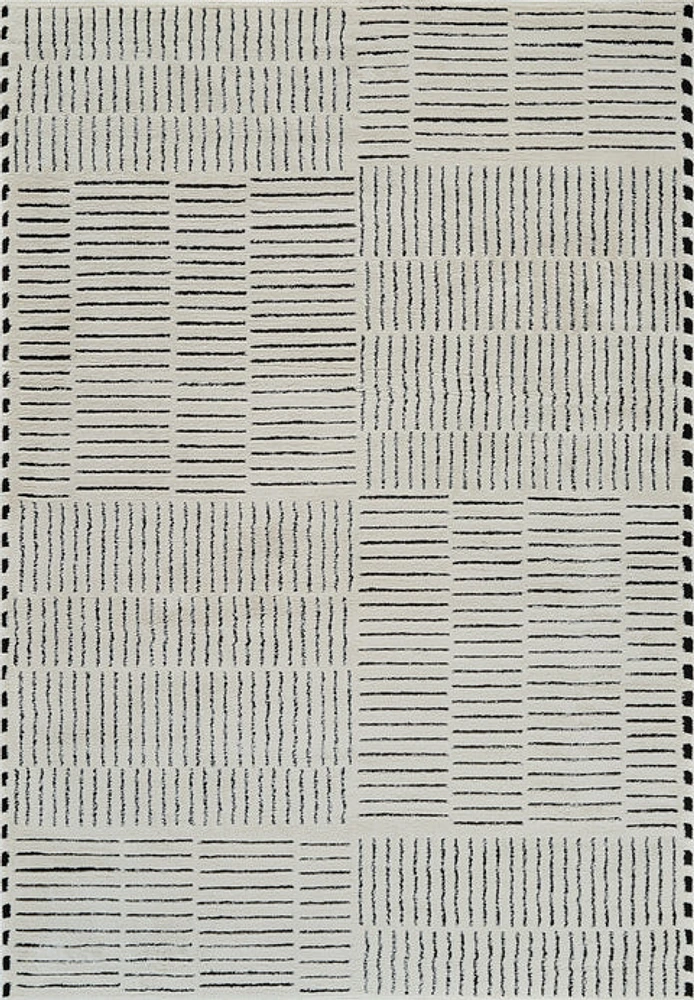 Terra Cream Abstract Striped Area Rug