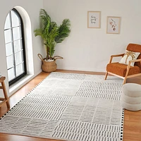 Terra Cream Abstract Striped Area Rug