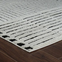 Terra Cream Abstract Striped Area Rug