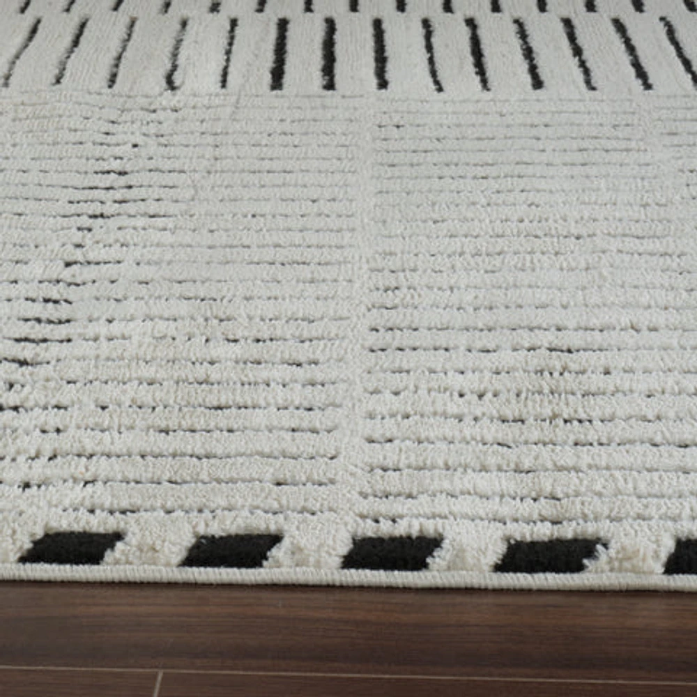 Terra Cream Abstract Striped Area Rug