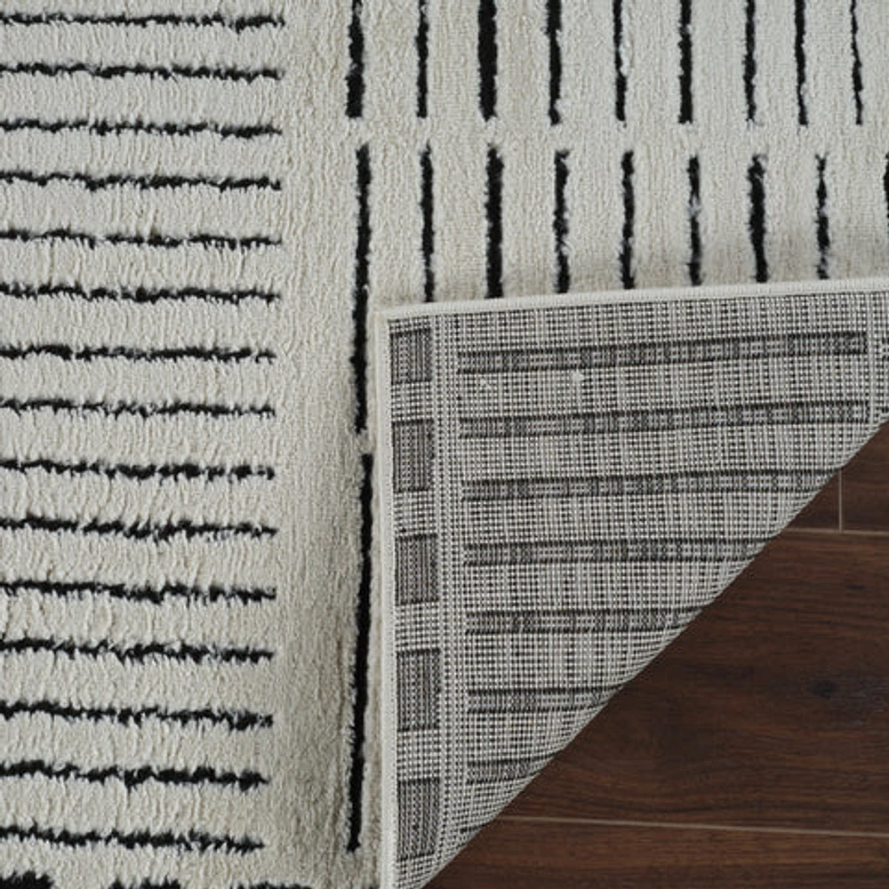 Terra Cream Abstract Striped Area Rug