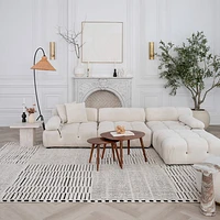 Terra Cream Abstract Striped Area Rug