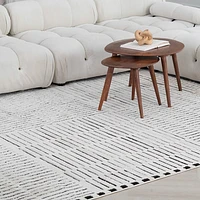 Terra Cream Abstract Striped Area Rug
