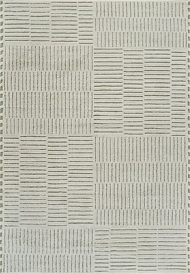 Terra Green Abstract Striped Area Rug