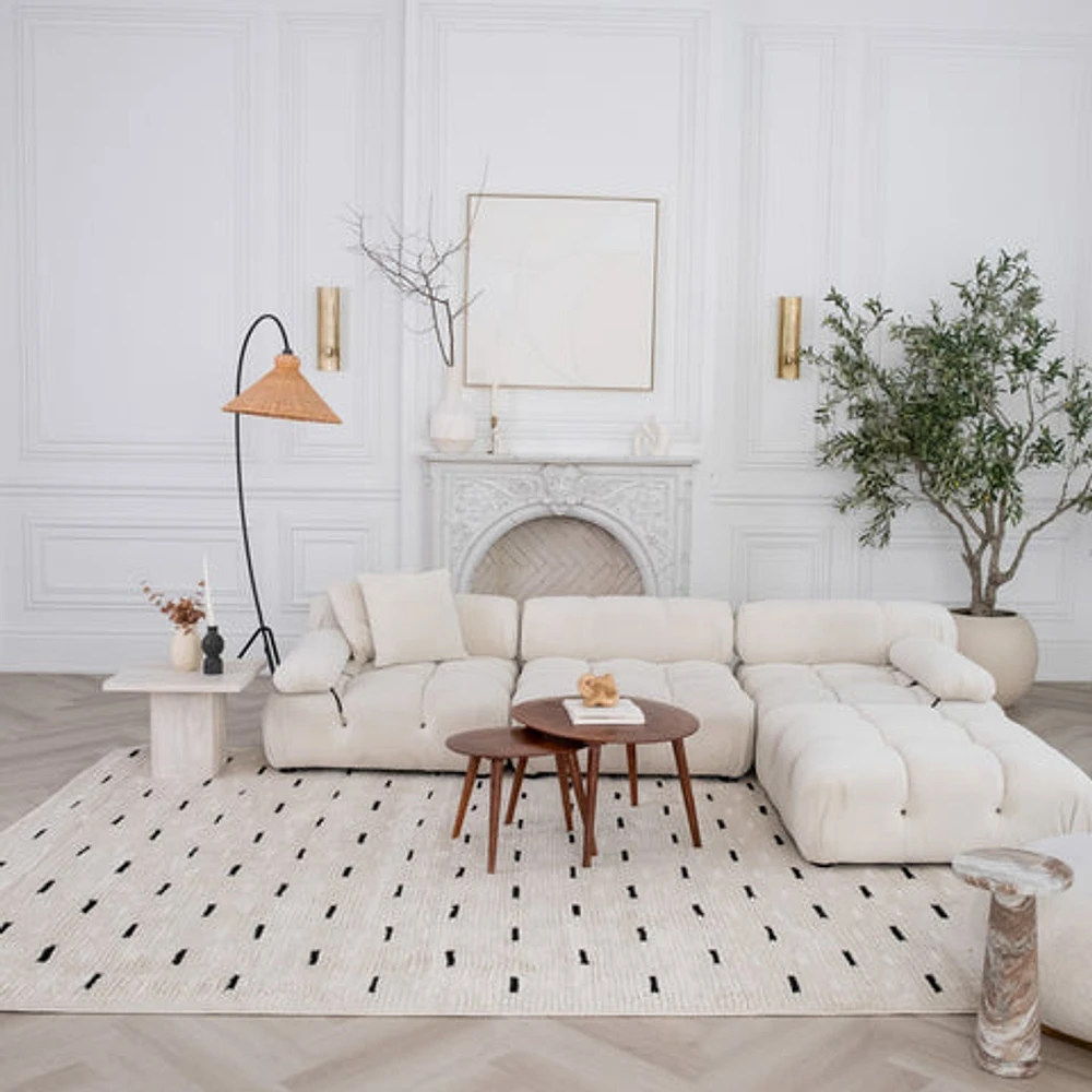 Terra Cream Textured Modern Area Rug