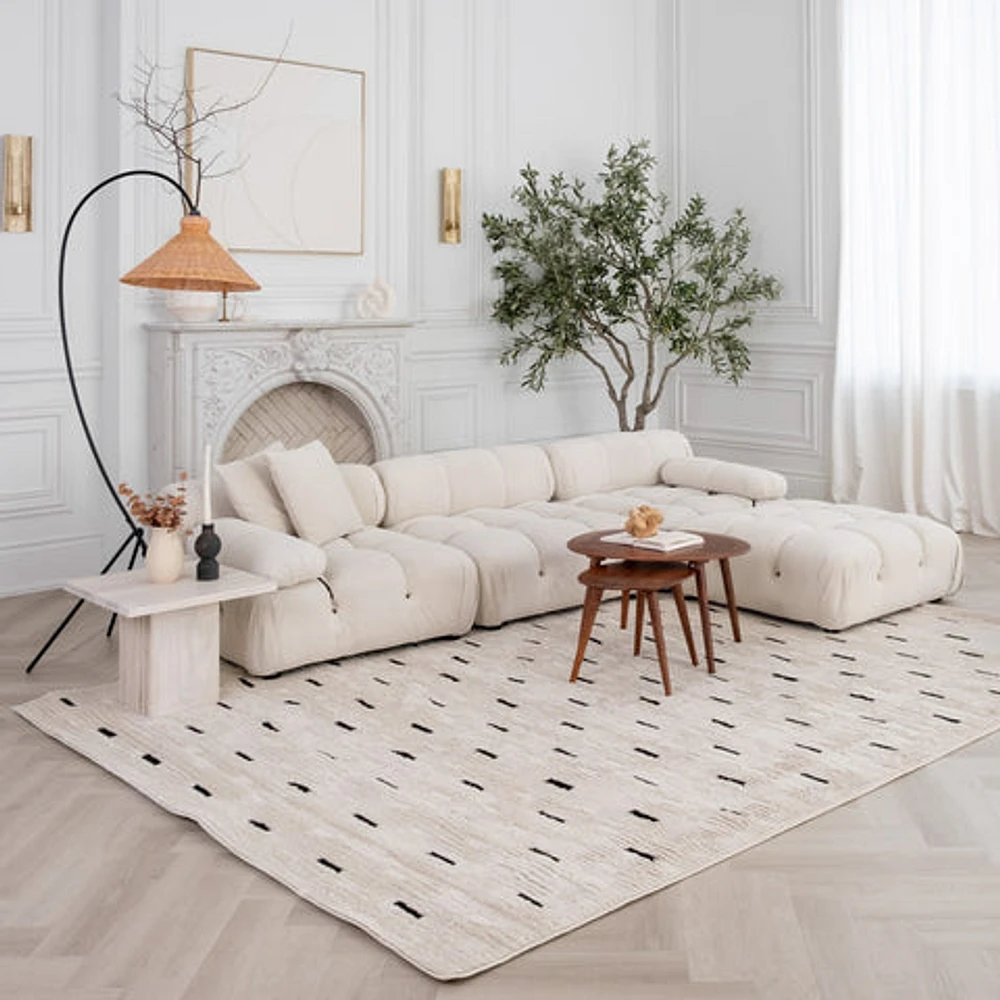 Terra Cream Textured Modern Area Rug