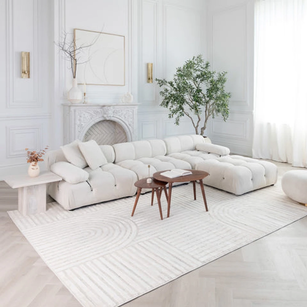 Tulum Beige Geometric Indoor Area Rug