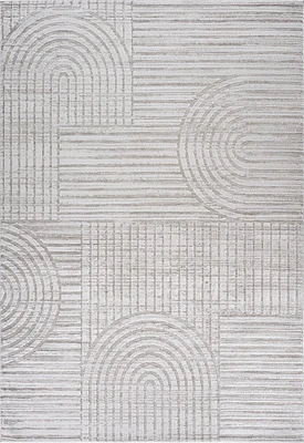 Tulum Grey Geometric Pattern Area Rug