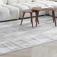 Tulum Grey Diamond-Inspired Area Rug