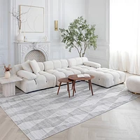 Tulum Grey Diamond-Inspired Area Rug
