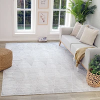Tulum Grey Diamond-Inspired Area Rug