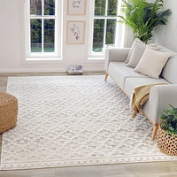 Tulum Beige Abstract Lines Area Rug