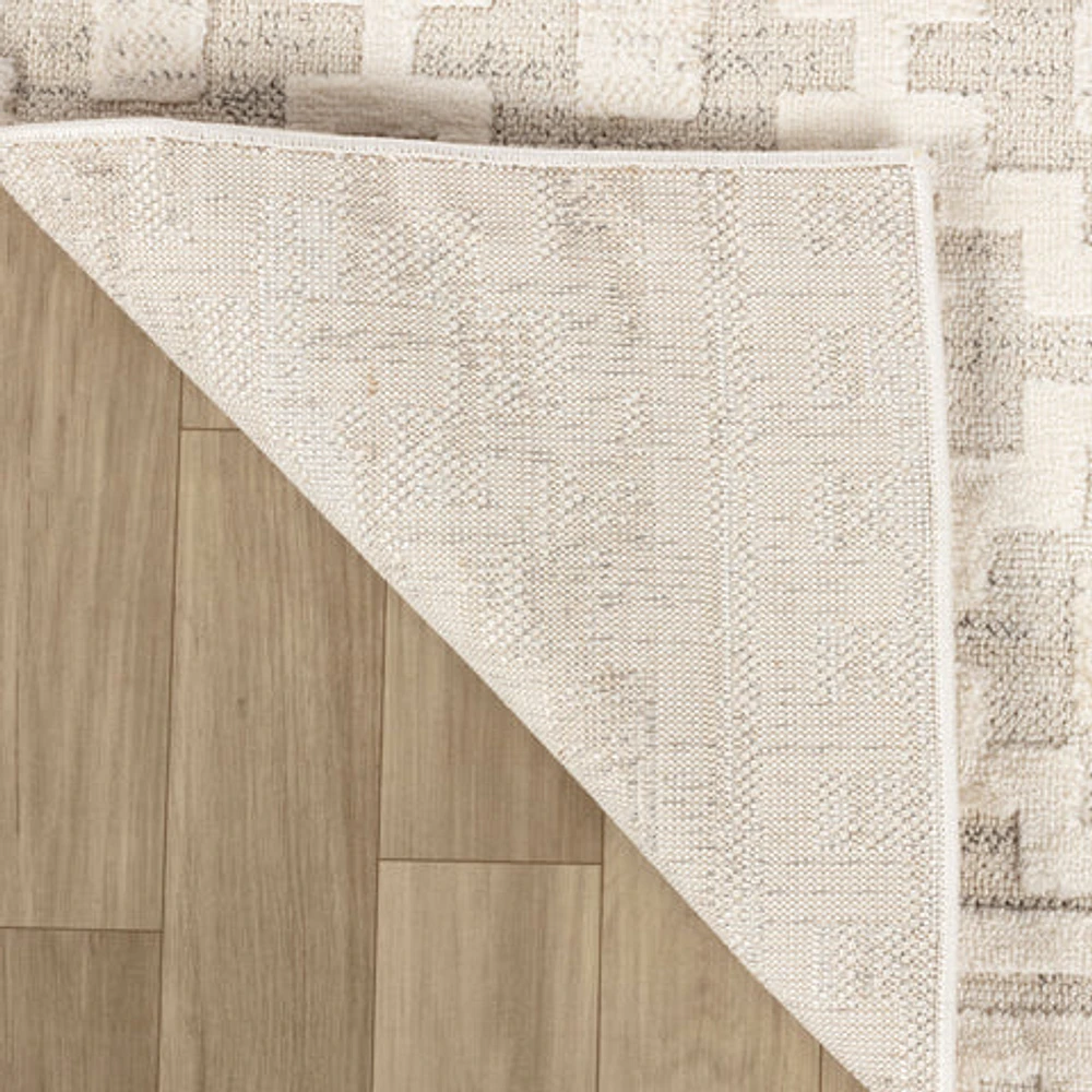 Tulum Beige Abstract Lines Area Rug