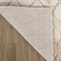 Tulum Beige Textured Moroccan Area Rug