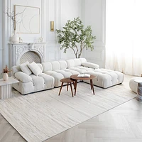 Tulum Beige Tribal Chevron Area Rug