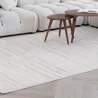 Tulum Beige Tribal Chevron Area Rug
