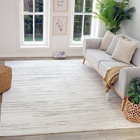 Tulum Beige Tribal Chevron Area Rug