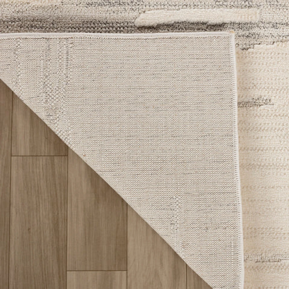 Tulum Beige Tribal Chevron Area Rug