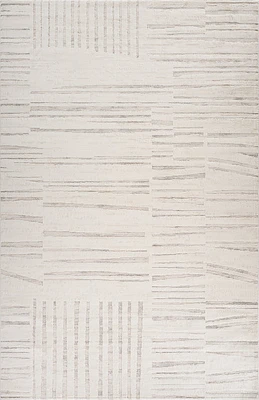 Tulum Beige Geometric Grid Area Rug