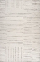 Tulum Beige Geometric Grid Area Rug