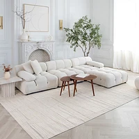 Tulum Beige Boho Diamond Area Rug