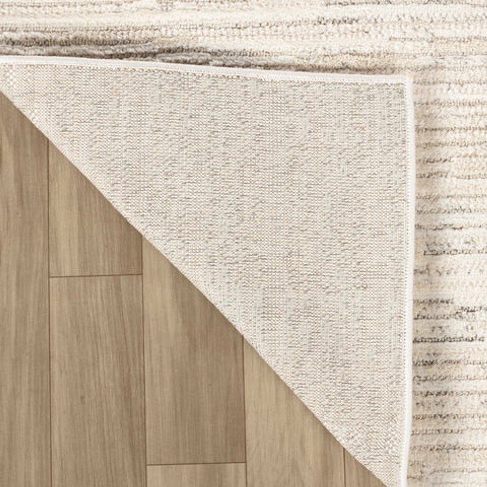 Tulum Beige Minimalist Chevron Area Rug